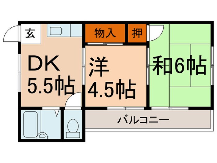 赤木ハイツの物件間取画像