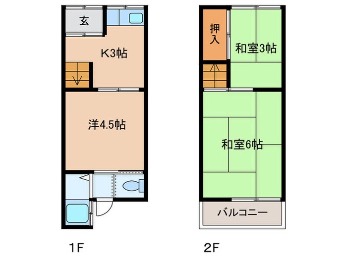 蛍池南町２丁目貸家の物件間取画像