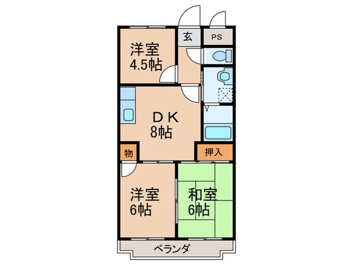 コーポナカイの物件間取画像