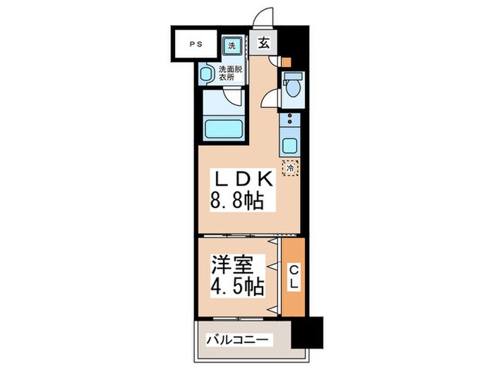 Warm天下茶屋の物件間取画像