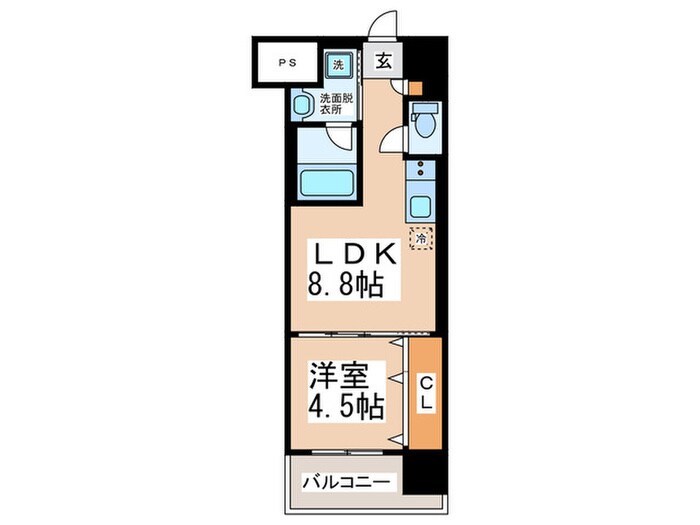 Warm天下茶屋の物件間取画像