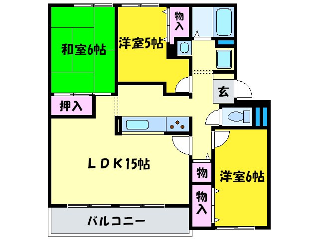 ハイツ藤原5の物件間取画像
