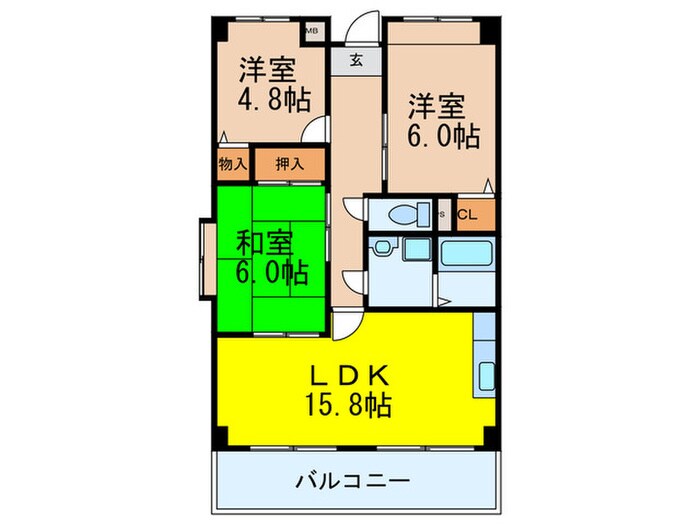 千里オークプライズの物件間取画像