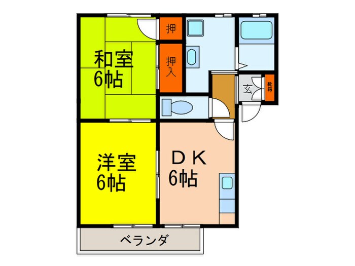 グリ－ンヒルⅡＡ棟の物件間取画像