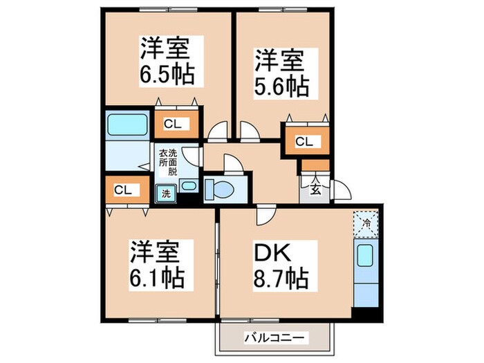 ラ・プリミエ－ル城東Ｂ棟の物件間取画像