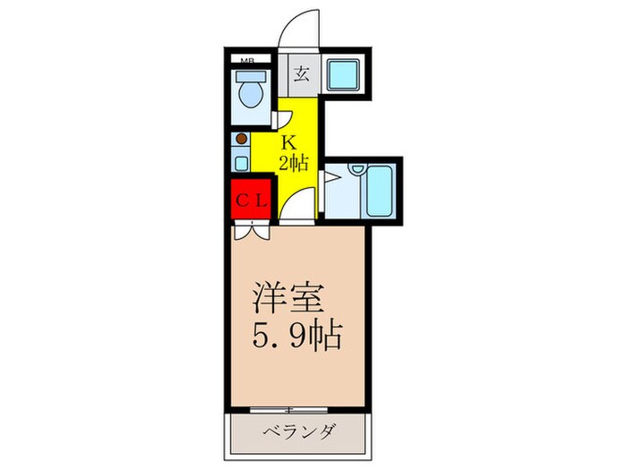 エレガンス高木１号館の物件間取画像