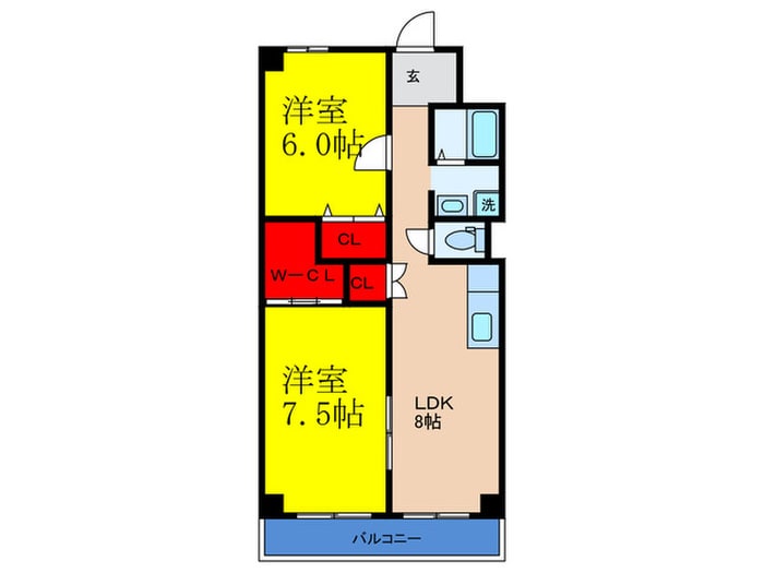 グランドハイツ満寿の物件間取画像