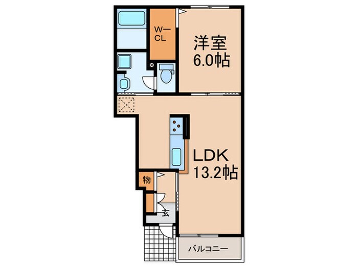 フィオーレつつみⅡの物件間取画像