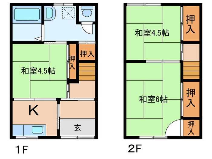 若王寺1丁目テラスハウス南棟の物件間取画像