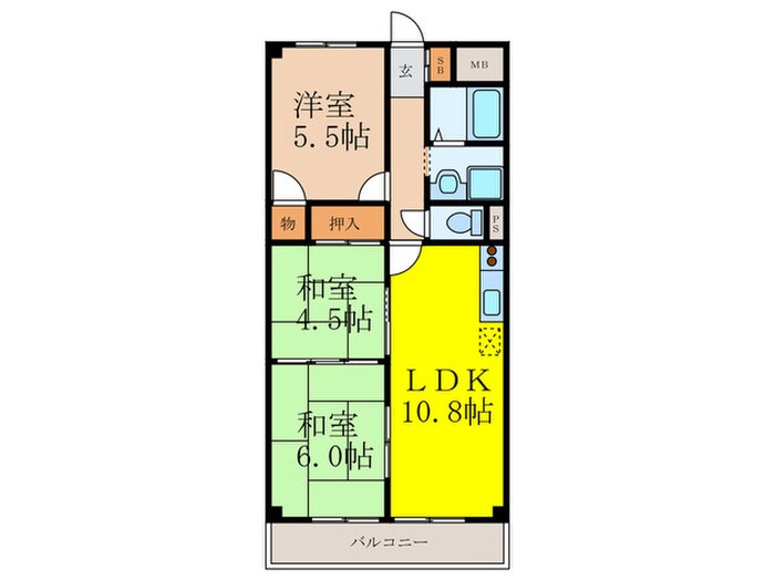 グリーンハイツⅡの物件間取画像