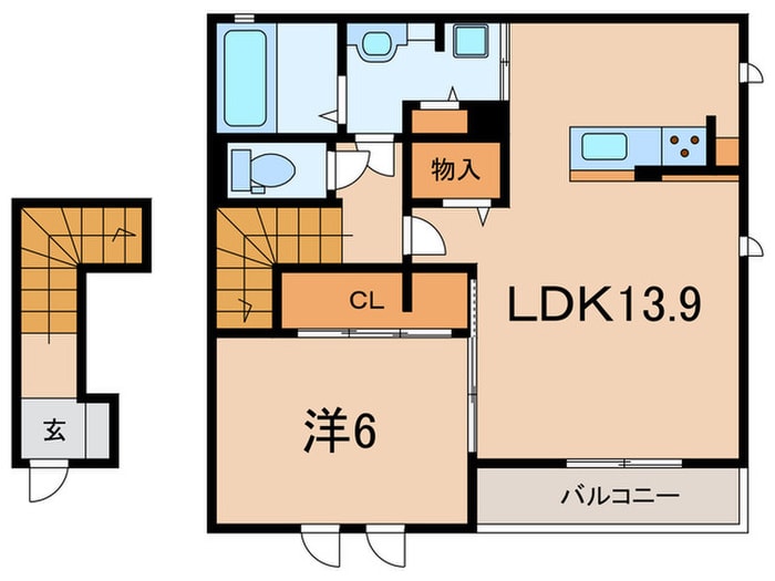 グリーンヒルズ・北神　A棟の物件間取画像