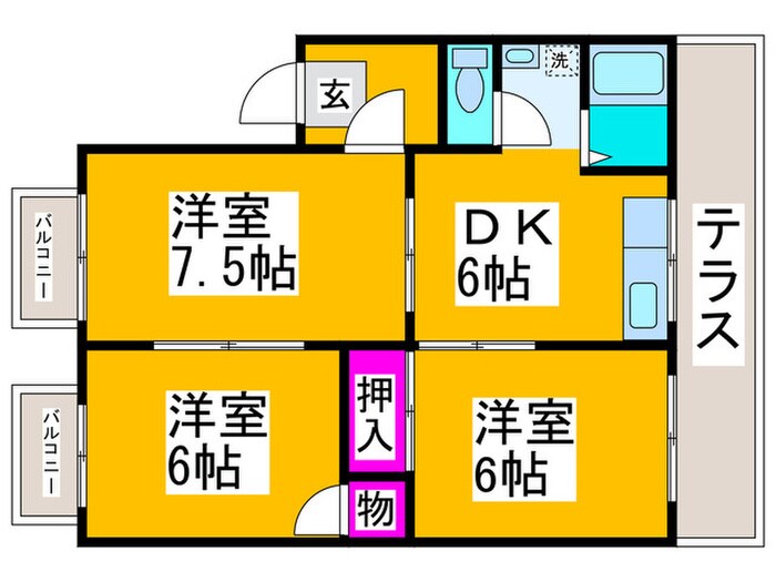 清水ハイツの物件間取画像