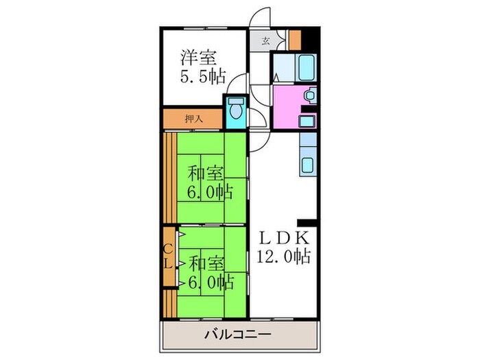 グリ－ンヒル天神の物件間取画像