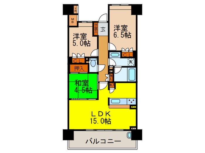 ジオ千里桃山台４番館(1408)の物件間取画像