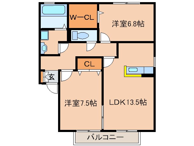 クレ－ルメゾンの物件間取画像