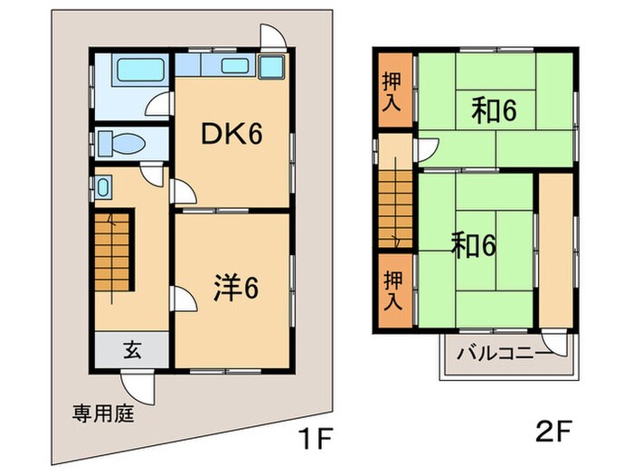 松本貸家Ⅰの物件間取画像