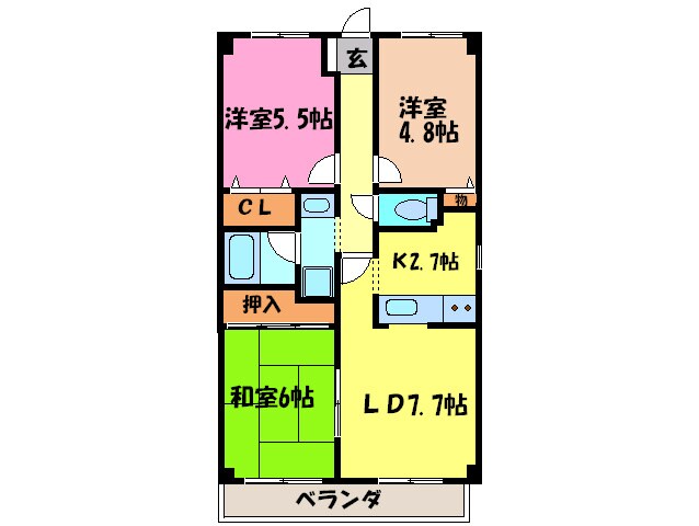 サンパティ－クちぐさⅠの物件間取画像