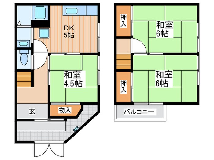 北島町貸家の物件間取画像