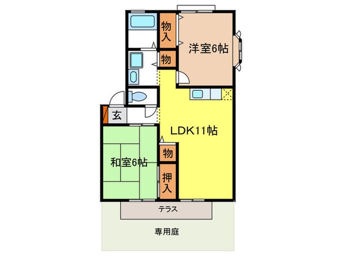 セジュール鳳２番館の物件間取画像