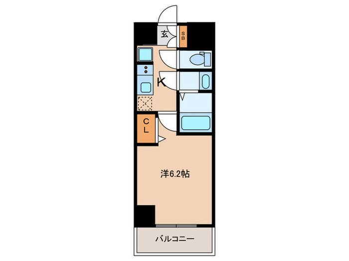 ﾌﾟﾚｻﾝｽ三宮ｾﾝﾄｳｴﾙ(201)の物件間取画像