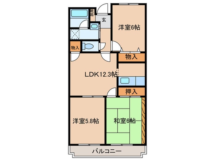 パ－クレ－ンの物件間取画像