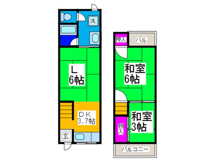 西野110-15貸家の物件間取画像