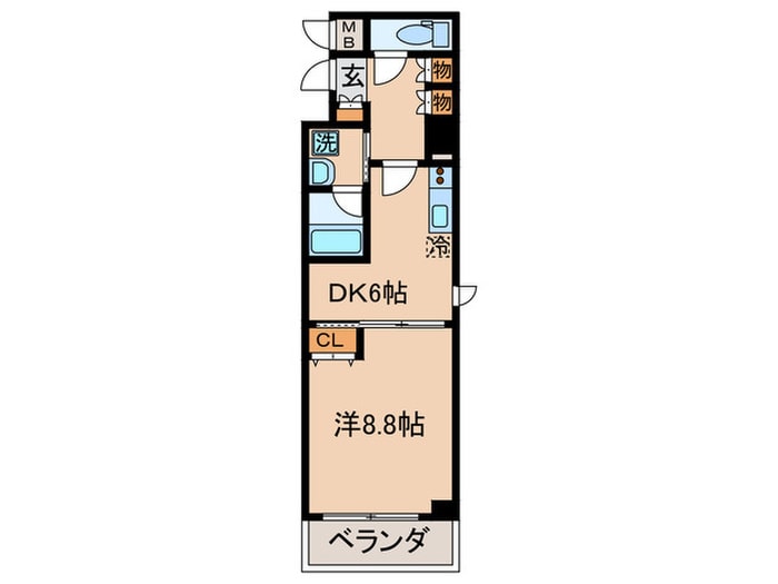 アスヴェル京都市役所前Ⅲ(201)の物件間取画像