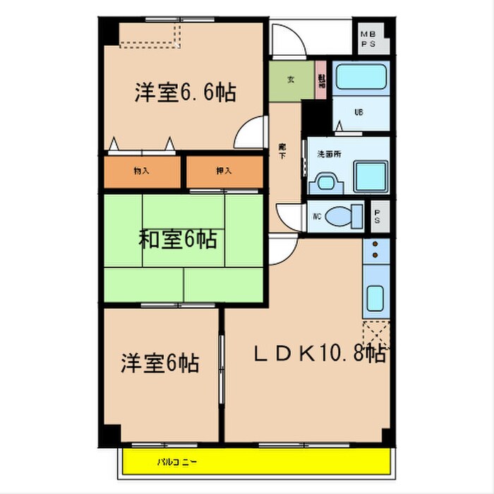 エーデル雲雀丘三番館の物件間取画像