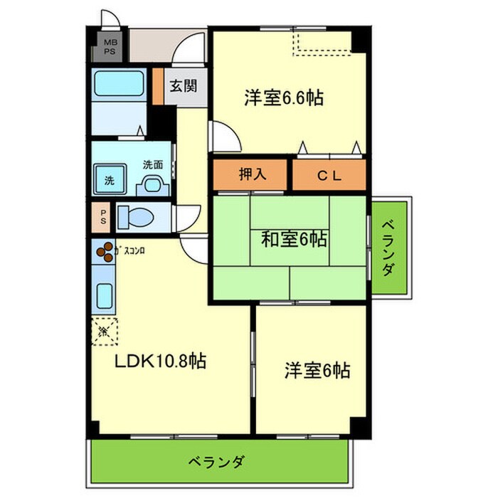 エーデル雲雀丘三番館の物件間取画像