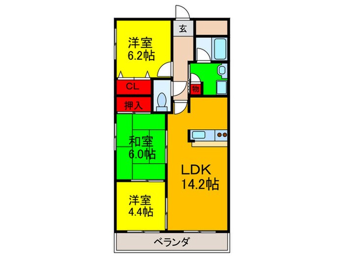 パレ　ビバスの物件間取画像