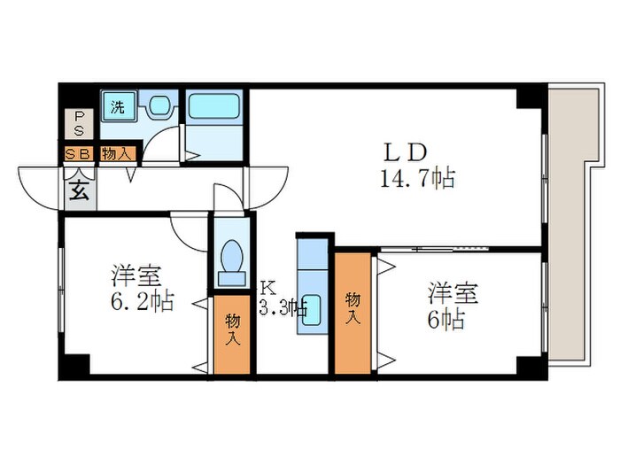 ウエストウイング嵯峨の物件間取画像