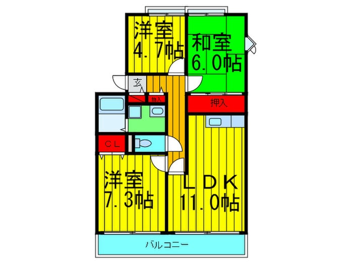 エーデルハイム１の物件間取画像