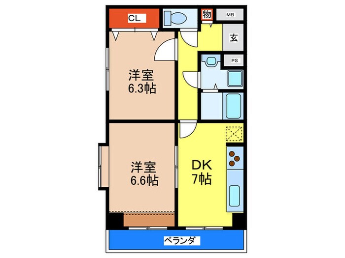 小川ハイツ九条南の物件間取画像