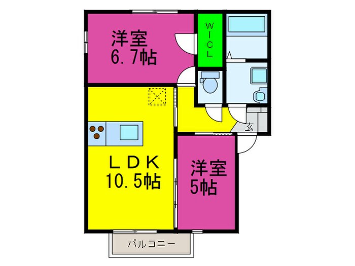 ミューズ二色B･C棟の物件間取画像