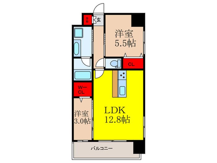 ｽﾌﾟﾗﾝﾃﾞｨｯﾄﾞﾗｲｽﾞ新大阪ﾉｰｽの物件間取画像
