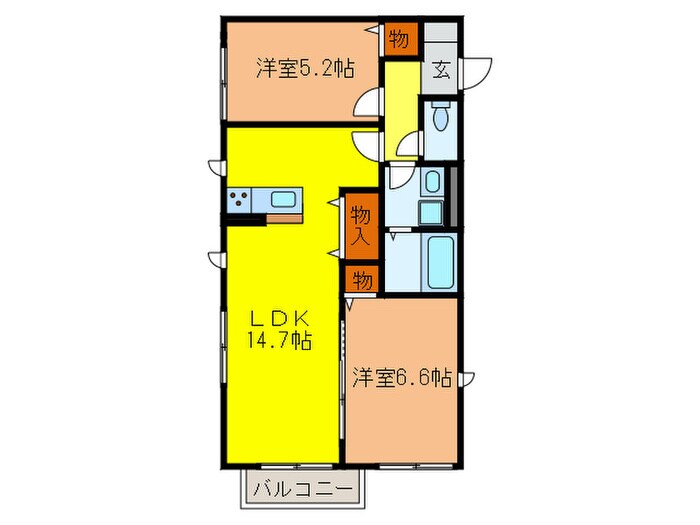Ｎ－ＶＩＬＬＡＧＥゆなみⅡの物件間取画像