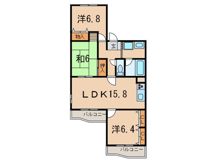 Ｇｒａｎ　Ｐｉｎｏ伏見桃山の物件間取画像