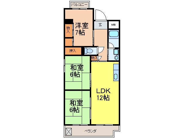エトワ－ル小松の物件間取画像