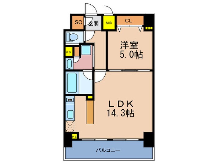 プランドール・堂島の物件間取画像