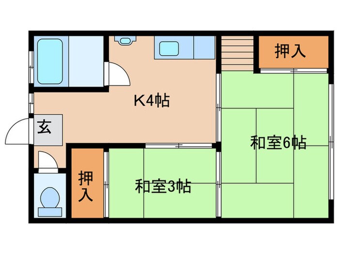 ビエノス岡の物件間取画像