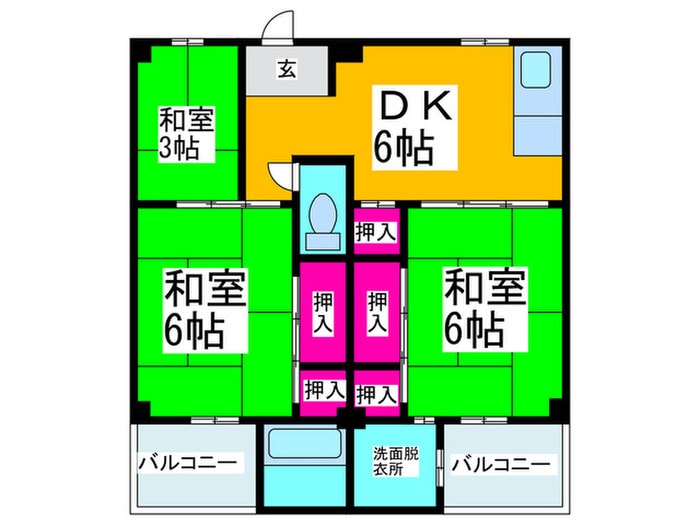 ビレッジハウス伏屋8号棟の物件間取画像