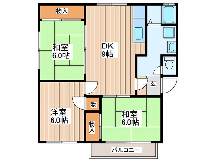 カルチェ東香里の物件間取画像