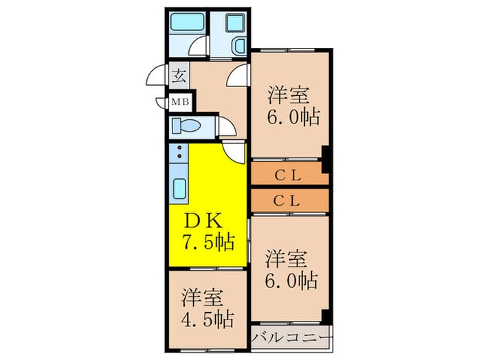 サンサーラ木川の物件間取画像