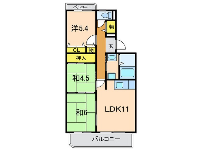 サンセリテ宝塚の物件間取画像