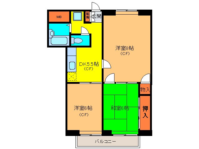 スカイハイツイケダの物件間取画像