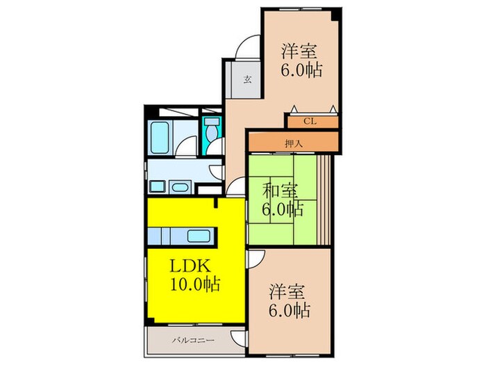 ウイングビュ－鮎川の物件間取画像