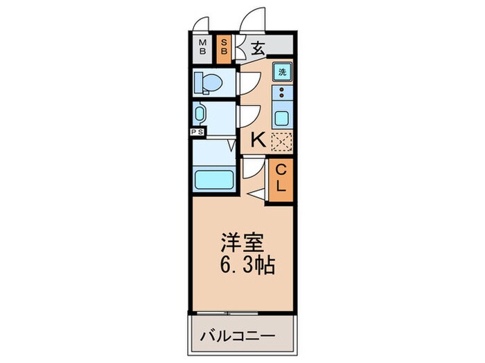 ララプレイス天王寺シエロ(602)の物件間取画像