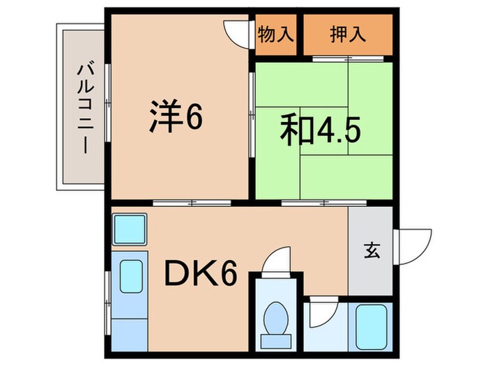 山の街ハイツの物件間取画像