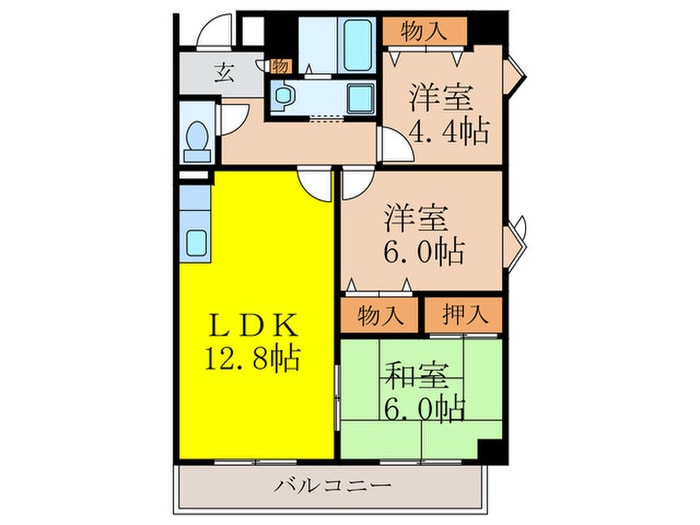 オ－クヴィラ上山手の物件間取画像