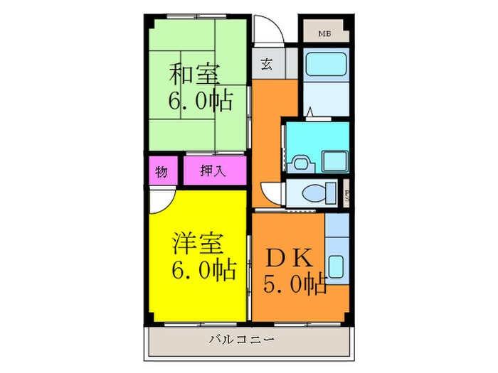 ｴｽﾎﾟｱｰﾙ摂津の物件間取画像